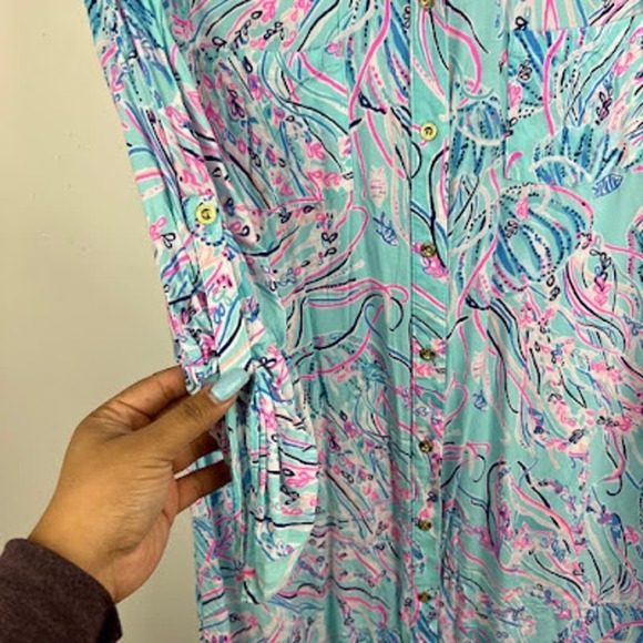 Lilly Pulitzer Natalie Shirtdress Cover-Up size small - Picture 5 of 9